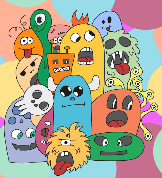 Funny cartoon monsters card - Photo, Image