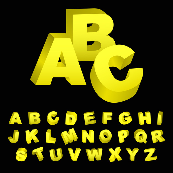 Vector 3d alphabet. Illustration for design. - Вектор,изображение