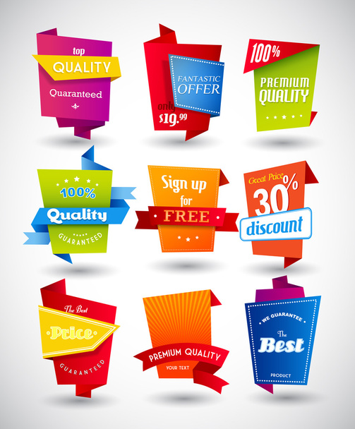 Set of colored labels. - Vector, Image
