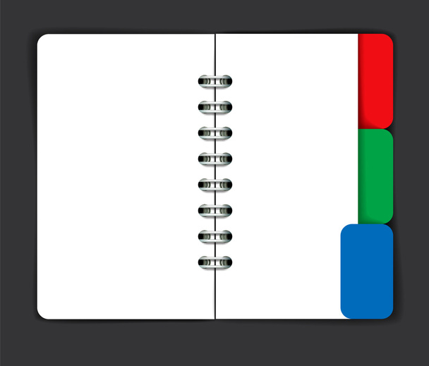 Opened note pad with blank spread - Вектор, зображення