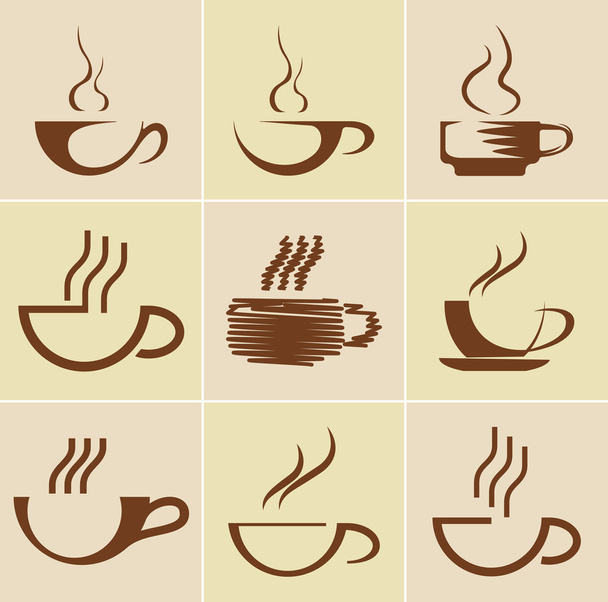 コーヒーカップのセット - ベクター画像