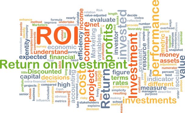 Rendimiento de la inversión Concepto de fondo ROI
 - Foto, imagen