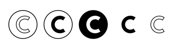 Vettore icona di copyright isolato su sfondo bianco. simboli del copyright - Vettoriali, immagini