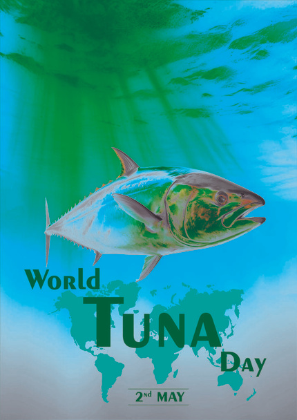 σχέδιο αφίσας παγκόσμιας ημέρας τόνου. σχεδιασμός πανό παγκόσμιας ημέρας τόνου. - Φωτογραφία, εικόνα
