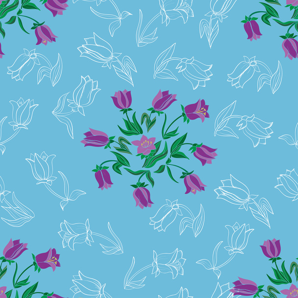 Seamless pattern with flowers. - Vetor, Imagem
