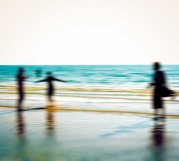 rozostření, rozostření beach životního stylu s siluety lidí - Fotografie, Obrázek