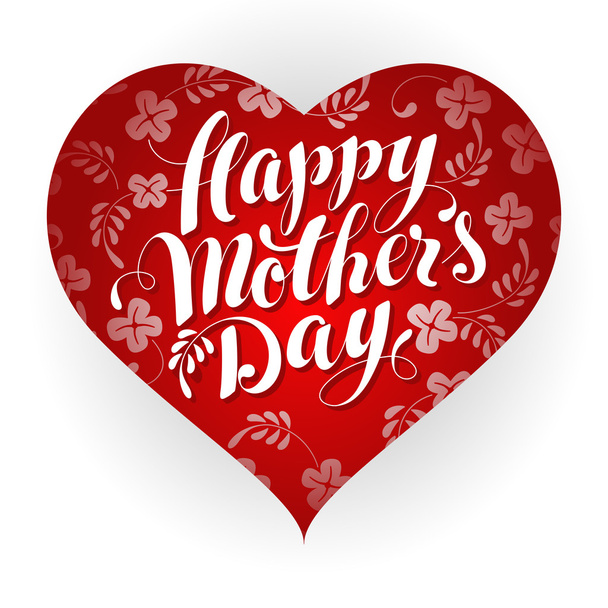 Happy Mother's Day Heart - Vector, Image