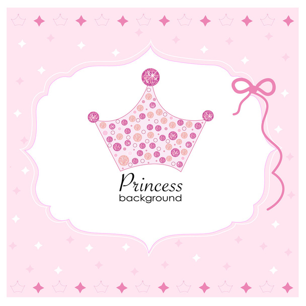 Kroon met roze prinses achtergrond - Vector, afbeelding