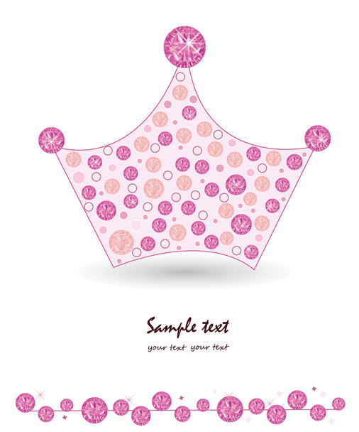 Crown with pink princess background - Vector, Image