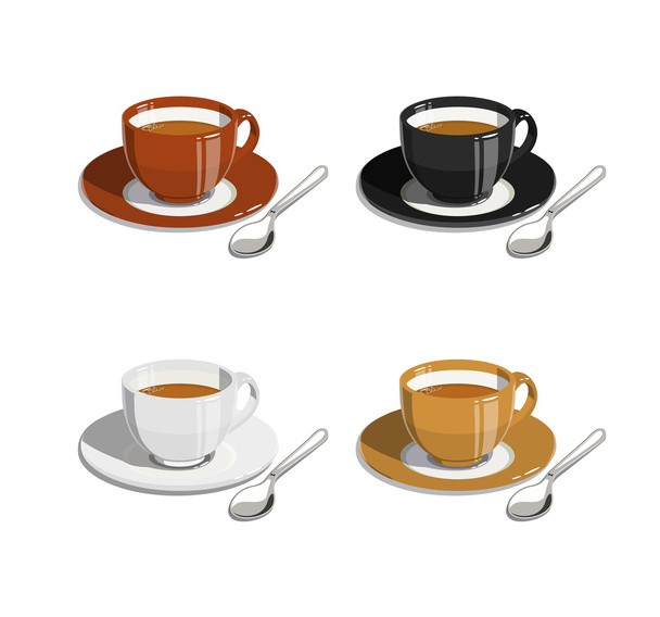 Cup of coffee. Set of vector illustrations - Vecteur, image