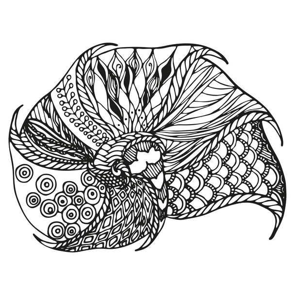 Isolated zentangle ornamental sell - ベクター画像