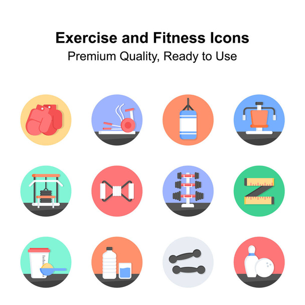 Ponga sus manos en este hermoso diseño de los iconos de ejercicio y fitness, vectores fáciles de usar - Vector, imagen