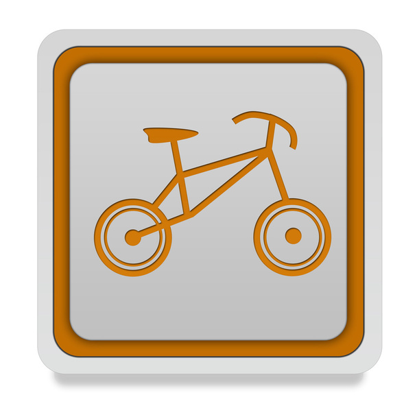 Fahrrad-Quadrat-Symbol auf weißem Hintergrund - Foto, Bild