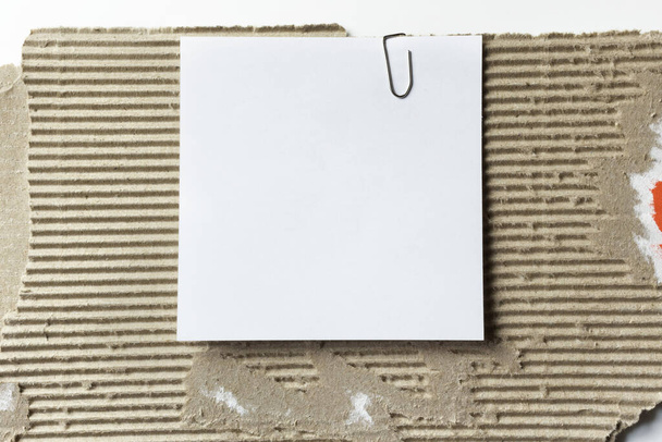 White note paper on piece of cardboard - Photo, Image