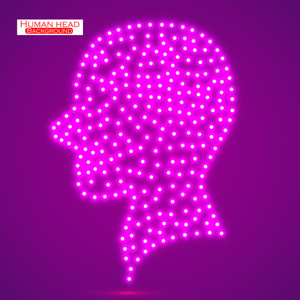 Neon human head. Vector illustration. Eps 10 - Vector, Image