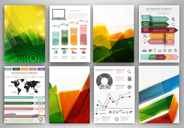Infographic icons and abstract backgrounds - Vector, Image
