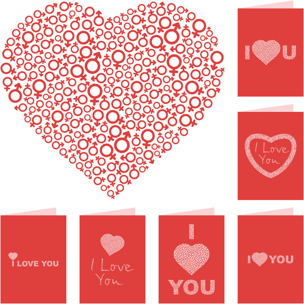 I love you. Love message set. - Vector, imagen