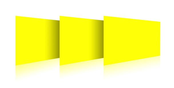 Yellow Insert report or screenshoot blank template for presentation layouts and design. 3D rendering. Digitally Generated Image. Isolated on white background. - Photo, Image
