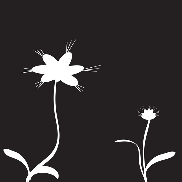 Witte silhouetten van bloemen. - Vector, afbeelding