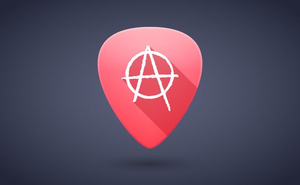 Piros gitár pick ikon az anarchia jel - Vektor, kép