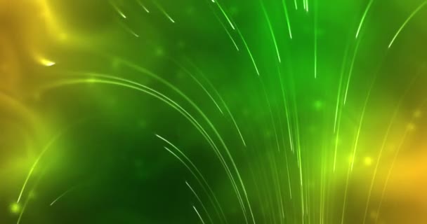 Particle lines motion background. Animation of particles and glowing rays on the colorful neon background. 4K resolution abstract particle animated background . - Footage, Video