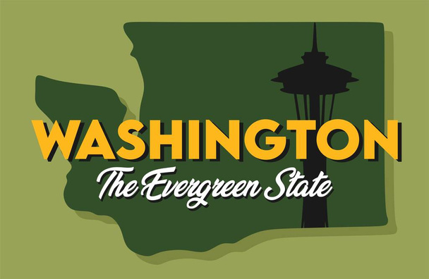 Bundesstaat Washington mit schöner Aussicht - Vektor, Bild