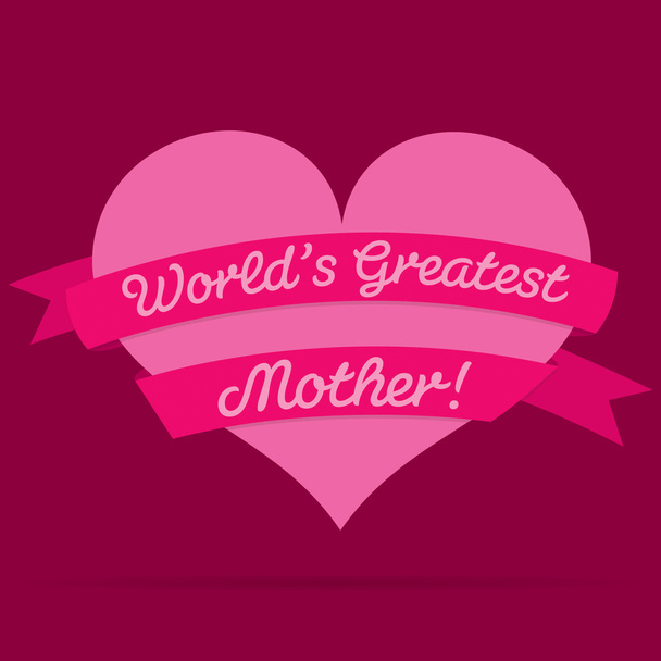 Mother's Day heart with ribbon card in vector format - Vector, Image