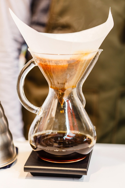 Coffee from steaming filter drip style - 写真・画像