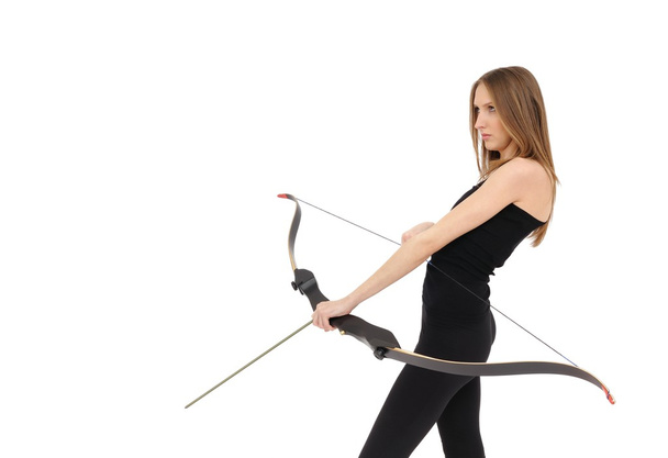 Archery - woman with bow - Φωτογραφία, εικόνα