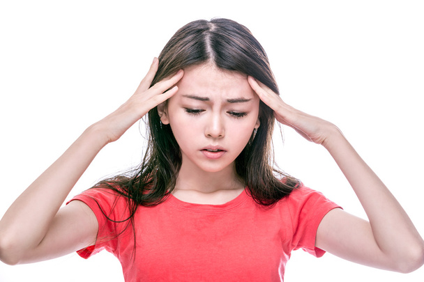Asian woman with headache - Photo, image