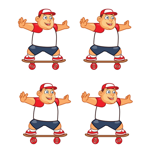 Fat Boy Skater jogo Sprite
 - Vetor, Imagem