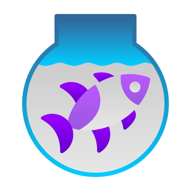 απλό εικονίδιο μπολ ψάρια, διανυσματική απεικόνιση - Διάνυσμα, εικόνα
