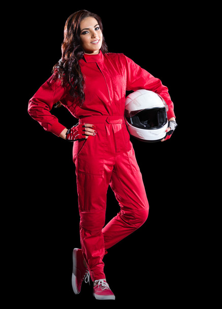 Young girl karting racer - Foto, Imagem