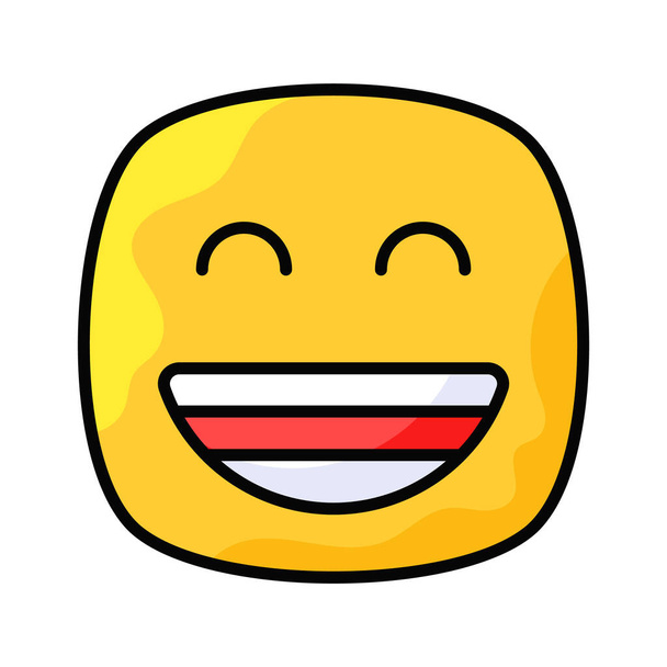 Icono emoji entusiasta, diseño de vector de cara feliz - Vector, Imagen