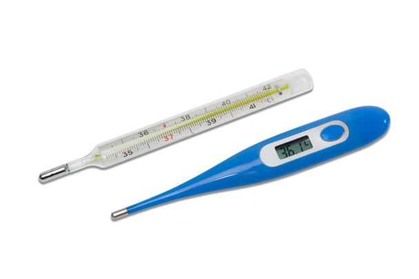 Klassieke en elektronische medische thermometers - Foto, afbeelding