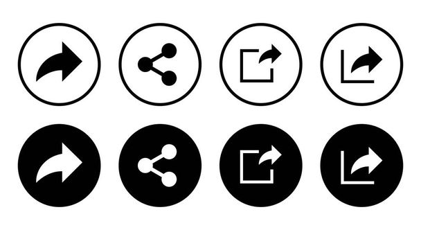 Compartir icono de enlace en el círculo negro. Elementos de redes sociales - Vector, imagen