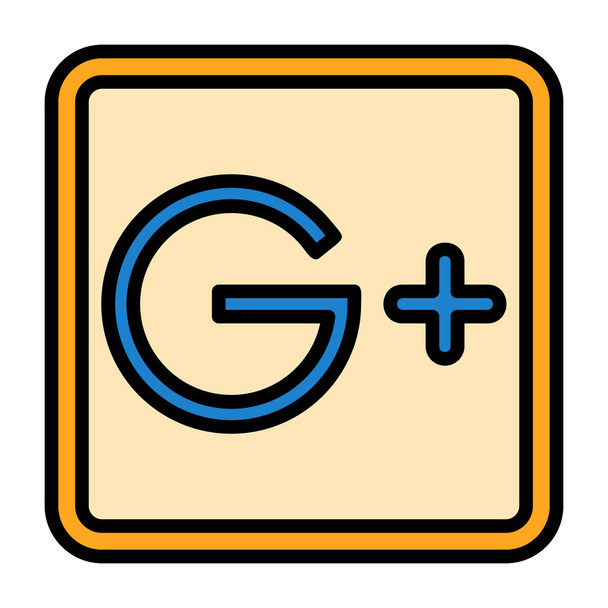 Illustration vectorielle de l'icône web Google Plus - Vecteur, image