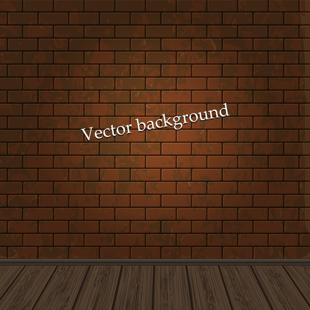 Cihlová zeď s dřevěnou podlahou pro svůj design. vektorové ilustrace - Vektor, obrázek