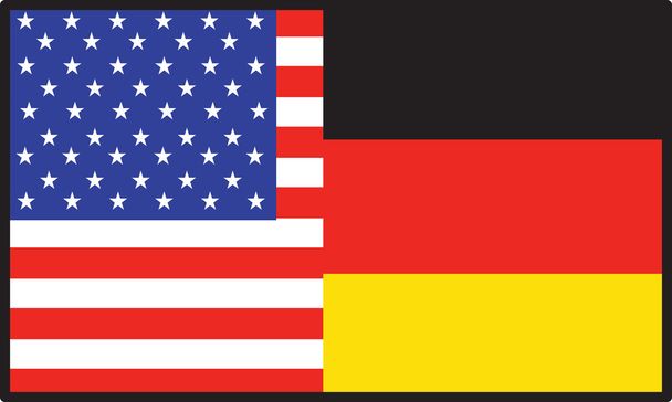 America Germany Flag - Vector, Image