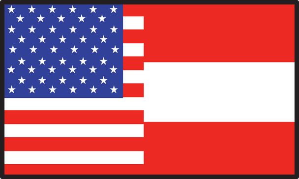 アメリカのオーストリアの国旗 - ベクター画像