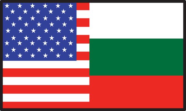 Amerika Bulgaristan bayrağı - Vektör, Görsel