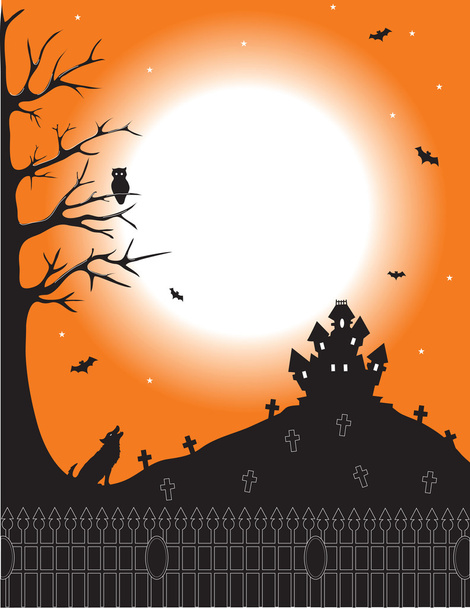 Halloween jelenetet - Vektor, kép