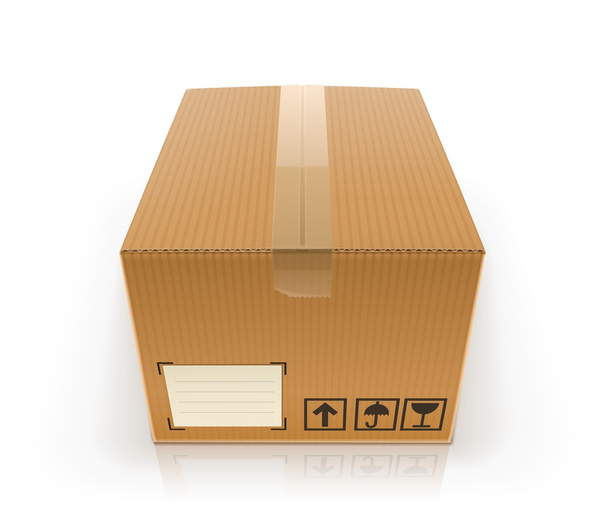Closed cardboard box - Vector, Image