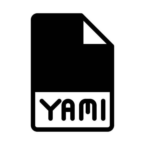 Yamlファイル形式のアイコン。 ファイル型シンボルドキュメントアイコン。 ブラックフィルムのデザインスタイル - ベクター画像