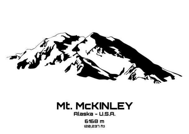 Outline vector illustration of Mt. McKinley - Vector, Image