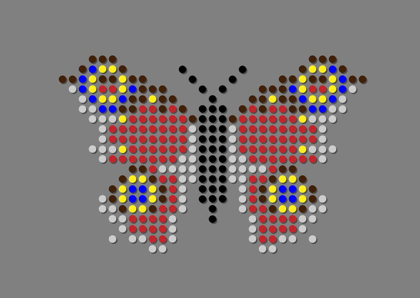 Стилизованная иллюстрация бабочки, красочные круги
 - Вектор,изображение