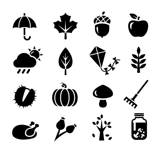 herfst pictogrammen - Vector, afbeelding