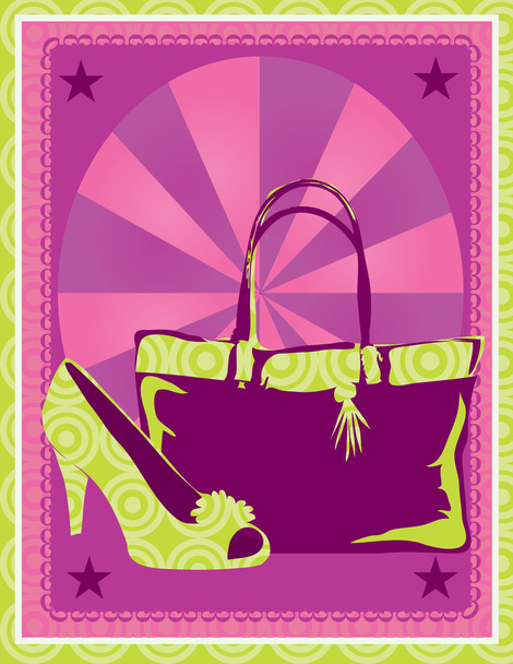 Shoes and Bag - Vector, Image