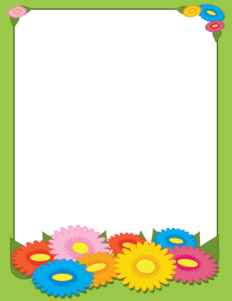 Spring Flowers Border - Vector, imagen