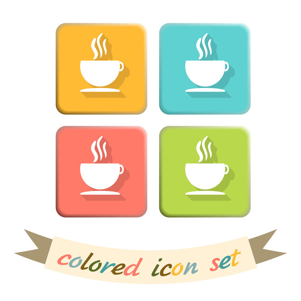 Cup of hot drink icons - Vector, Image